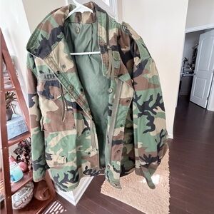 U.S. Army Woodland Camouflage Utility Jacket - Green/Brown/Black